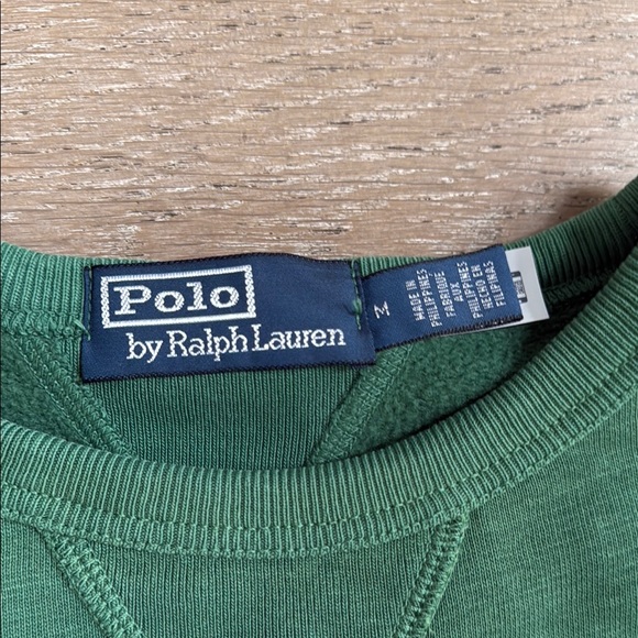 Polo by Ralph Lauren Green Preppy Crewneck Sweatshirt Size Medium - Picture 2 of 2